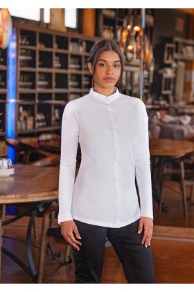 Langarm Damenkochjacke DIAMOND CUT® Avantgarde weiß