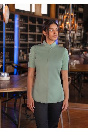 Kurzarm Damenkochjacke DIAMOND CUT® Avantgarde pastellgrün