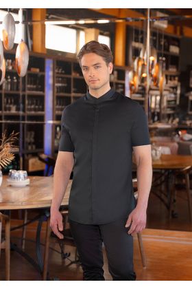 Kurzarm Herrenkochjacke DIAMOND CUT® Avantgarde schwarz