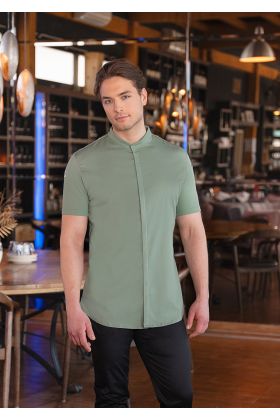 Kurzarm Herrenkochjacke DIAMOND CUT® Avantgarde pastellgrün
