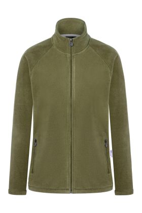 Damen Workwear Fleecejacke Warm-Up, aus nachhaltigem Material moosgrün