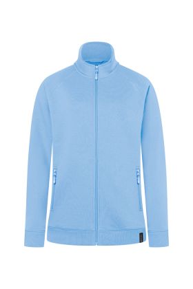 Damen Workwear Sweatjacke Soft-Face, aus nachhaltigem Material eisblau