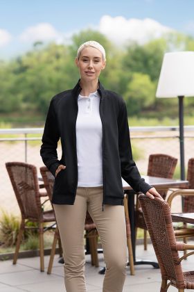 Damen Workwear Sweatjacke Soft-Face, aus nachhaltigem Material schwarz