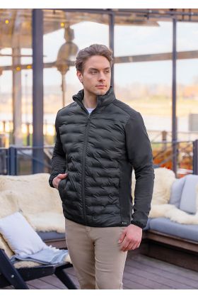 Herren Hybrid-Jacke  Outdoor-Pro, aus nachhaltigem Material schwarz