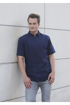 Kurzarm Kochjacke Modern-Look marine