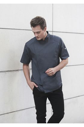 Kurzarm Kochjacke Modern-Look anthrazit