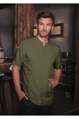 Kurzarm Kochjacke Green-Generation, aus nachhaltigem Material moosgrün