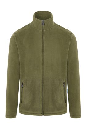 Herren Workwear Fleecejacke Warm-Up, aus nachhaltigem Material moosgrün