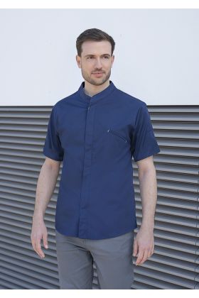 Kurzarm Kochjacke Modern-Touch marine