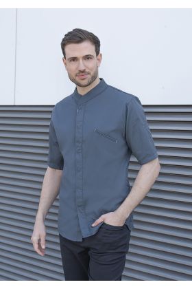 Kurzarm Kochjacke Modern-Touch anthrazit