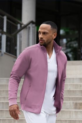Herren Workwear Sweatjacke Soft-Face, aus nachhaltigem Material dunkelrosa