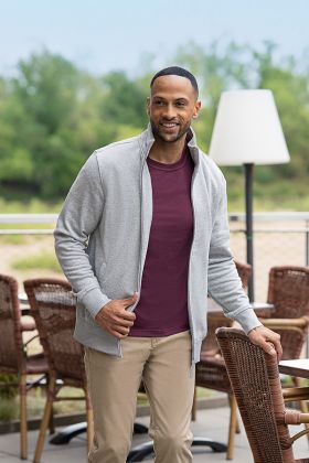 Herren Workwear Sweatjacke Soft-Face, aus nachhaltigem Material platingrau meliert