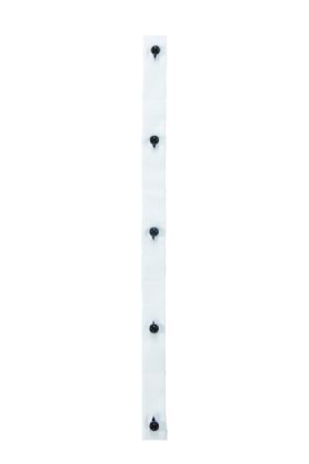 Knopfleiste 5-Loch, 12 cm Abstand, 2 Stück / Pack weiß