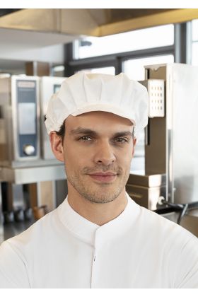 Arbeitshaube mit Gummizug weiß
