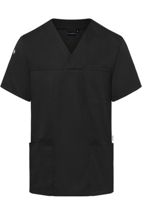 Kurzarm Herren-Schlupfkasack Essential, aus nachhaltigem Material schwarz