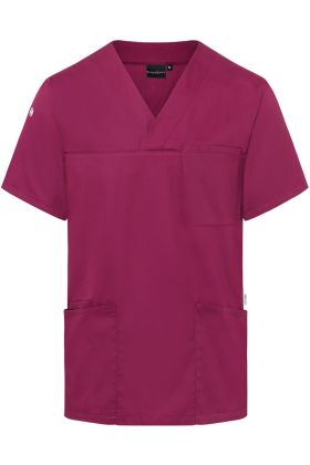 Kurzarm Herren-Schlupfkasack Essential, aus nachhaltigem Material fuchsia