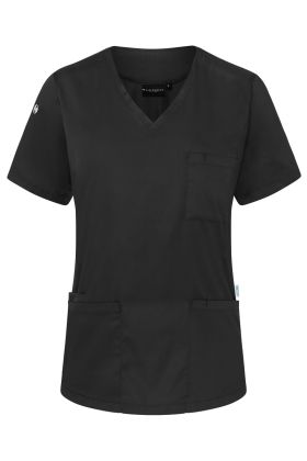 Kurzarm Damen-Schlupfkasack Essential, aus nachhaltigem Material schwarz