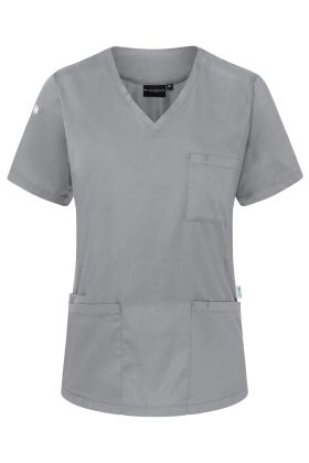 Kurzarm Damen-Schlupfkasack Essential, aus nachhaltigem Material platingrau