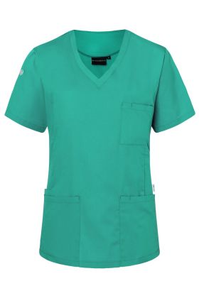 Kurzarm Damen-Schlupfkasack Essential, aus nachhaltigem Material smaragdgrün