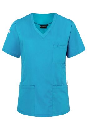 Kurzarm Damen-Schlupfkasack Essential, aus nachhaltigem Material pazifikblau