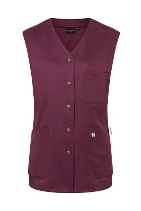 Ärmelloser Damenkasack Essential, aus nachhaltigem Material aubergine