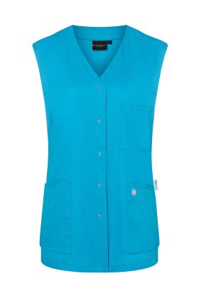Ärmelloser Damenkasack Essential, aus nachhaltigem Material pazifikblau