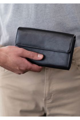 Kellnerbörse (Geldbörse) mit Druckknopf schwarz