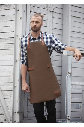 Leder Latzschürze toffee