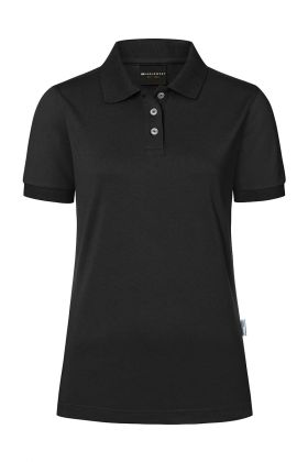 Damen Workwear Poloshirt Modern-Flair, aus nachhaltigem Material schwarz
