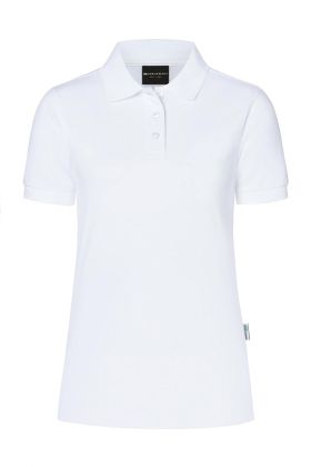 Damen Workwear Poloshirt Modern-Flair, aus nachhaltigem Material weiß