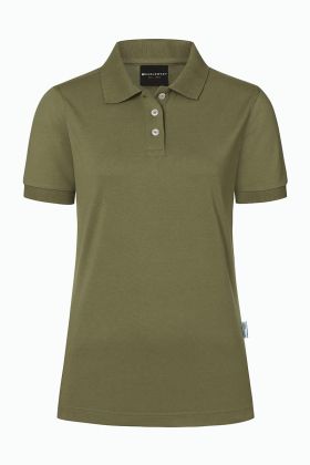 Damen Workwear Poloshirt Modern-Flair, aus nachhaltigem Material moosgrün