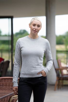 Damen Workwear Sweatshirt Soft-Face, aus nachhaltigem Material platingrau meliert
