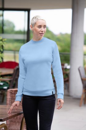 Damen Workwear Sweatshirt Soft-Face, aus nachhaltigem Material eisblau