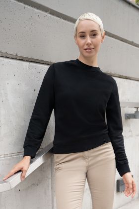 Damen Workwear Sweatshirt Soft-Face, aus nachhaltigem Material schwarz