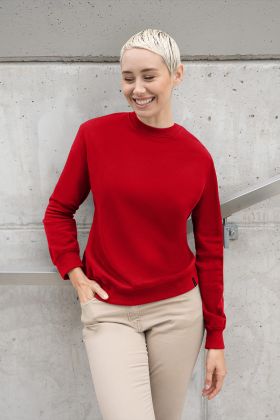 Damen Workwear Sweatshirt Soft-Face, aus nachhaltigem Material rot