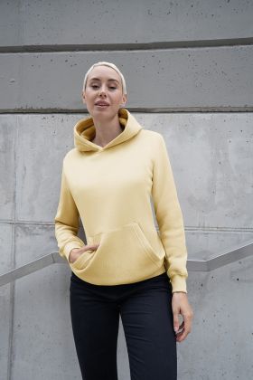 Damen Workwear Sweat Hoodie Soft-Face, aus nachhaltigem Material pastellgelb