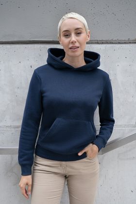 Damen Workwear Sweat Hoodie Soft-Face, aus nachhaltigem Material marine