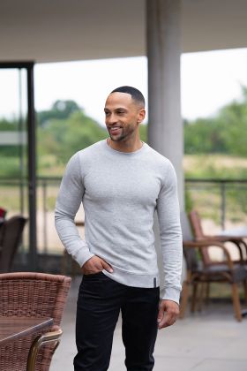 Herren Workwear Sweatshirt Soft-Face, aus nachhaltigem Material platingrau meliert