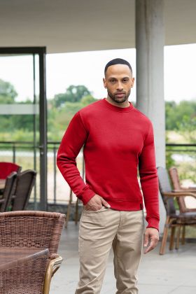Herren Workwear Sweatshirt Soft-Face, aus nachhaltigem Material rot