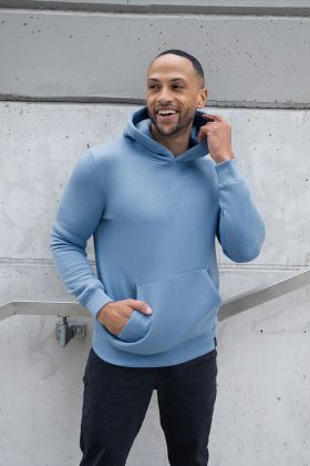 Herren Workwear Sweat Hoodie Soft-Face, aus nachhaltigem Material eisblau