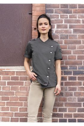 Kurzarm Damenkochjacke Denim-Style ROCK CHEF®-Stage2 vintage black