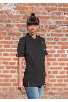 Kurzarm Damenkochjacke ROCK CHEF®-Stage2 schwarz