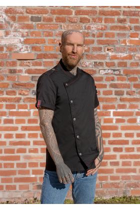 Kurzarm Herrenkochjacke ROCK CHEF®-Stage2 schwarz