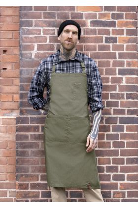Latzschürze Denim-Style ROCK CHEF®-Stage2 vintage moss green