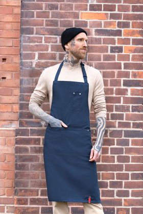 Latzschürze ROCK CHEF®-Stage2, aus nachhaltigem Material stahlblau