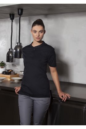 Kurzarm Damen-Arbeitsshirt Performance schwarz