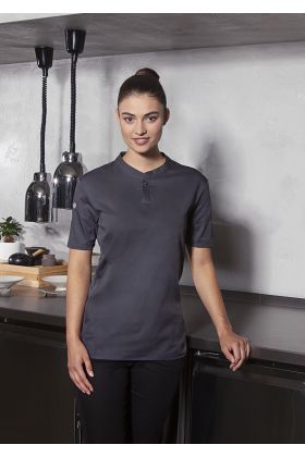 Kurzarm Damen-Arbeitsshirt Performance anthrazit