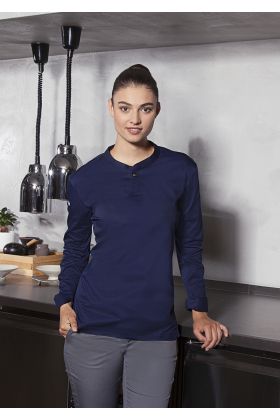 Langarm Damen-Arbeitsshirt Performance marine