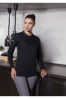 Langarm Damen-Arbeitsshirt Performance schwarz
