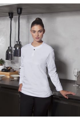 Langarm Damen-Arbeitsshirt Performance weiß